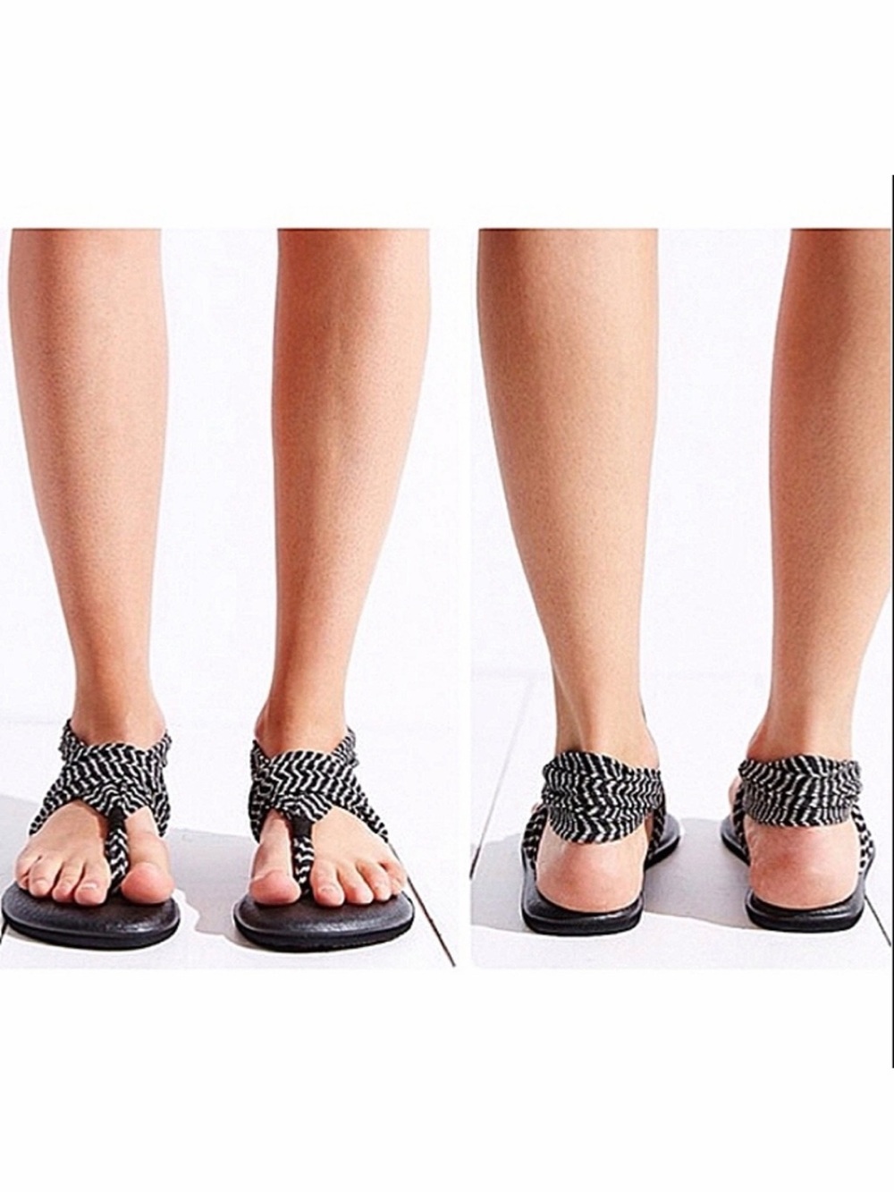 Sanuk Vegan Yoga Mat Sling 2 Chevron Print Boho Comfort Anatomic Sandals size 9